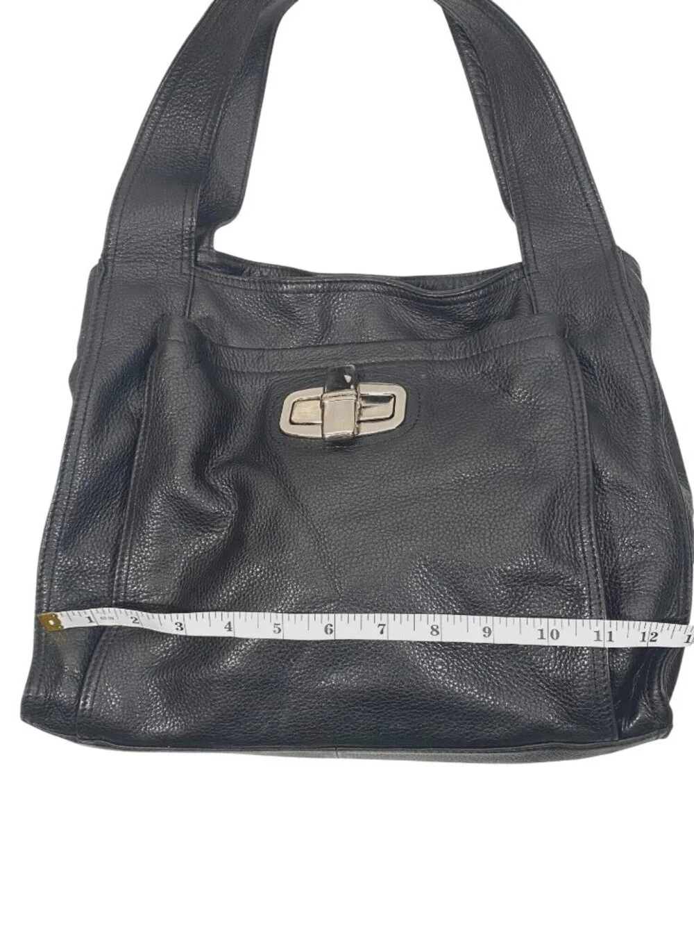 B. Makowsky Y2K Black Hobo Shoulder Bag buttery soft pebbled leather Turn Lock